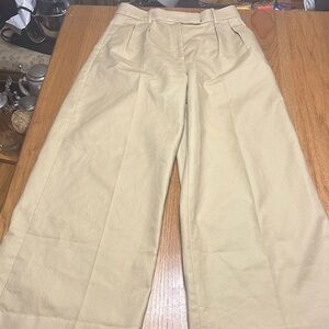 Beige Banana Rebublic Wide-Leg Pants